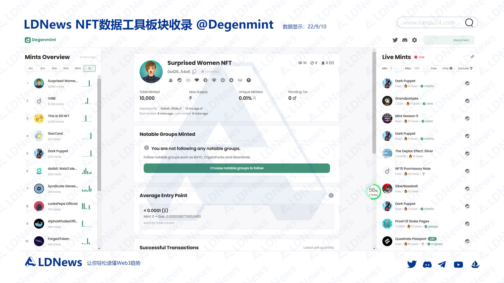 Degenmint 是一款实时NFT MINT平台