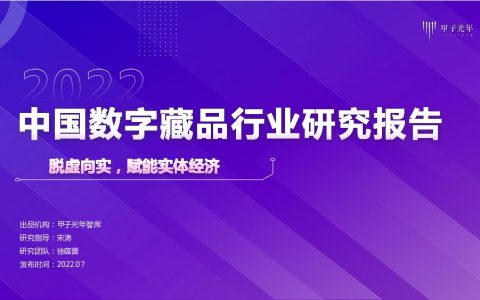 2022中国数字藏品行业研究报告：脱虚向实，赋能实体经济